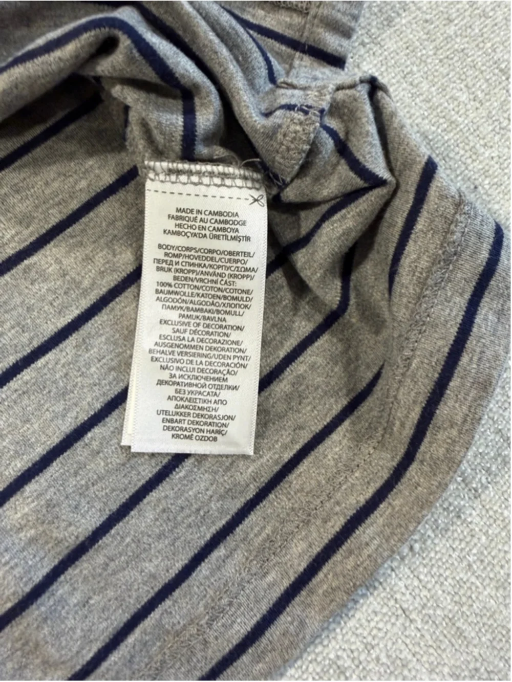 Polo Ralph Lauren gray and navy blue striped short sleeve polo men’s large